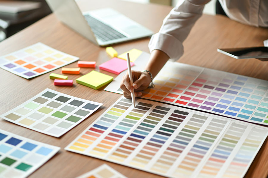 Swatches on table